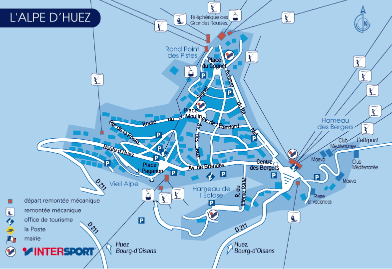 INTERSPORT ALPE D'HUEZ - Les Bergers map